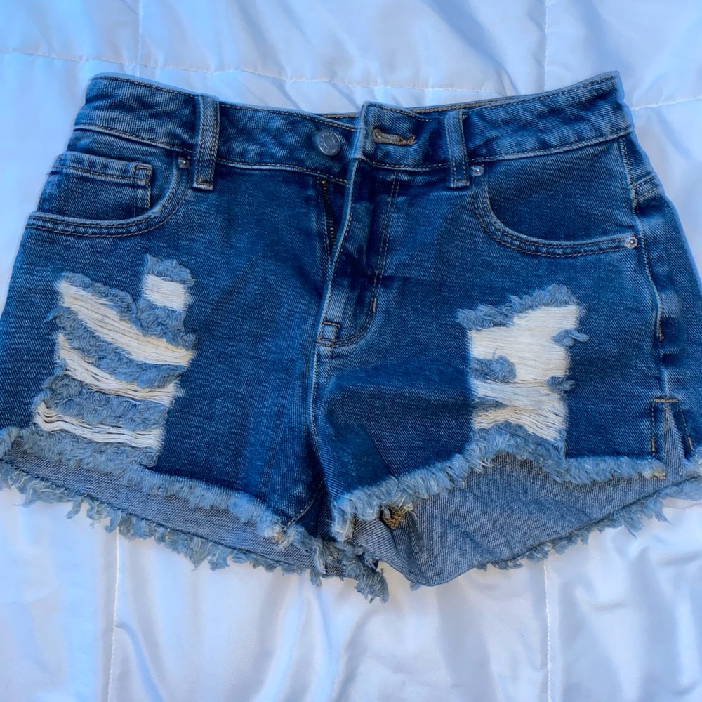 blue jean shorts